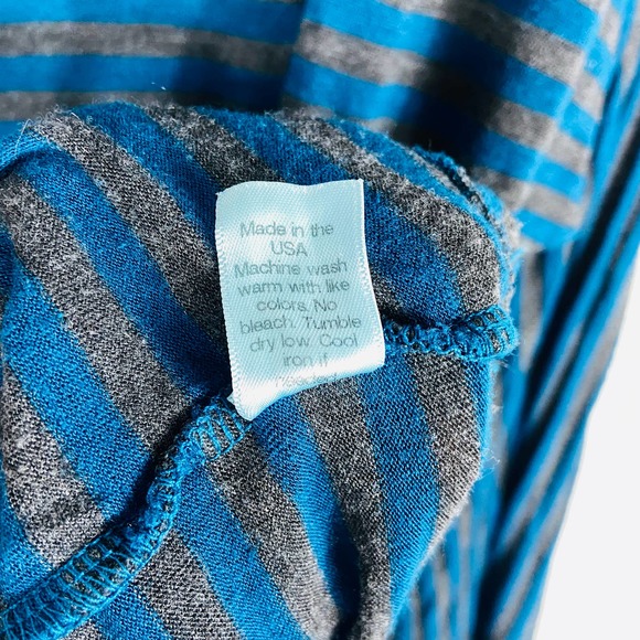 Michael Stars Blue and Gray Stripe Dolman Sleeves Top / One Size - Picture 6 of 8